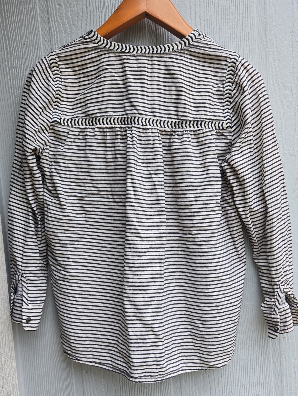 J. Crew Striped Peasant Tunic with Pink Embroidery - Picture 5 of 6